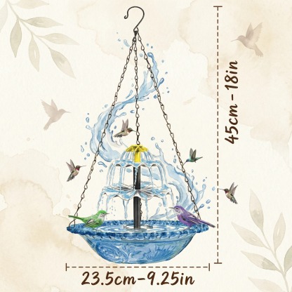 ✨Spring Sale 50% OFF - Solar Cascade Hanging Bird Bath Fountain