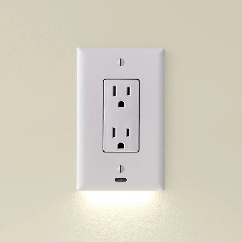 Outlet Cover with Integrated LED Night Light