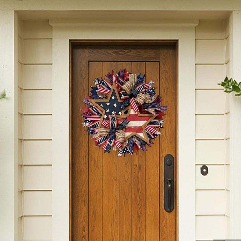 Handmade American Patriotic Star Wreath, it isn’t Just Decoration — It’s a Tribute to Cherished Memories🎉