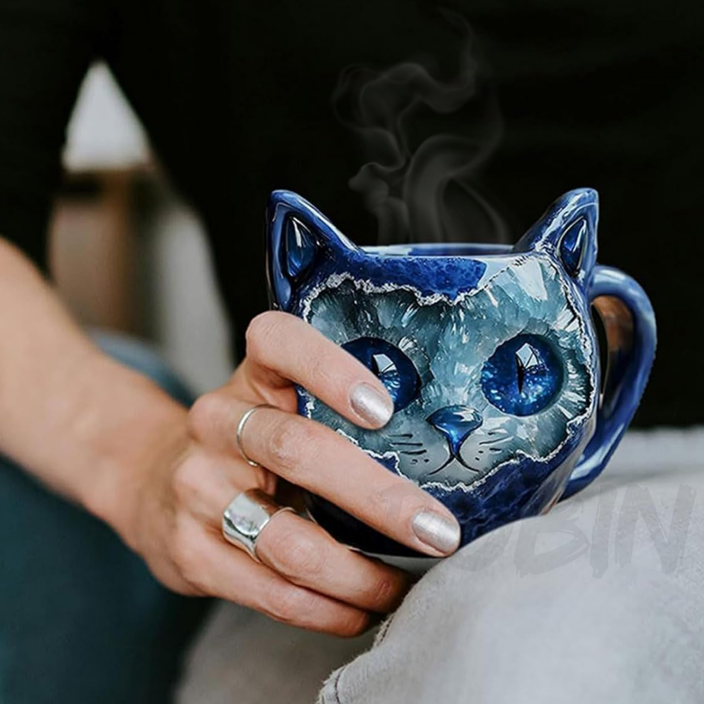 New Handmade Crystal Cat Face Mugs – Limited Edition ☕