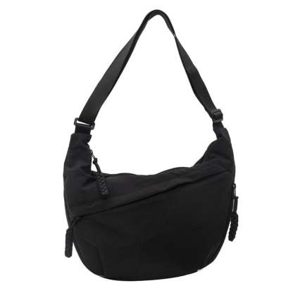 Designer Direct Sales👜Women's Fashion Plain Color Nylon Crossbody Hobo Bag