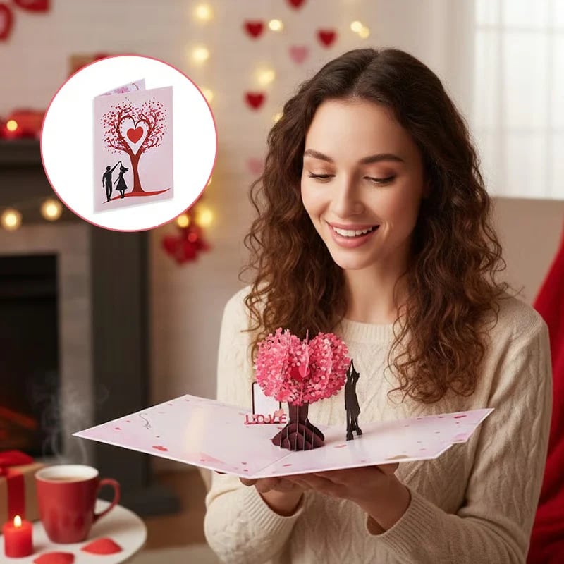 3D Pop-Up Valentine's Day & Anniversary Love Tree Greeting Card