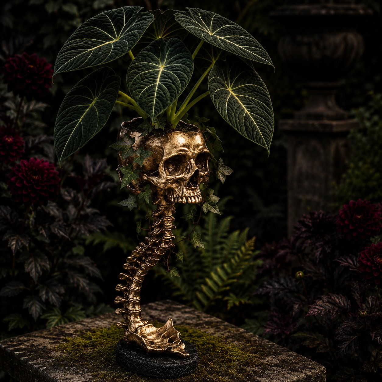💥 LAST DAY 50% OFF - 💀🌿 Sculptured Skull Flowerpot 