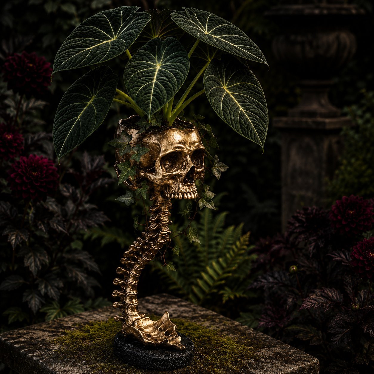 💥 LAST DAY 50% OFF - 💀🌿 Sculptured Skull Flowerpot 