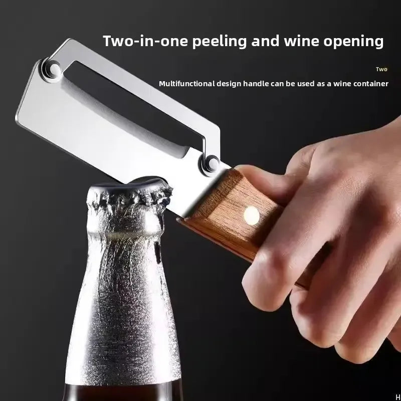 2PCS Kitchen Multi-Function Stainless Steel Thickened Fruit Peeler Knife for Sugar Cane and Pineapple Skin Removal Special Tool