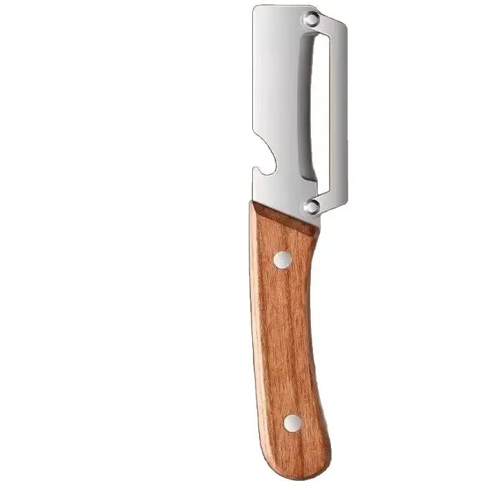 2PCS Kitchen Multi-Function Stainless Steel Thickened Fruit Peeler Knife for Sugar Cane and Pineapple Skin Removal Special Tool