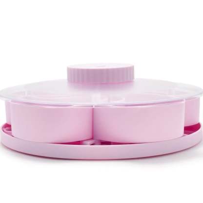 Hot Sale🍿✨ Divided Spin & Snack Serving Tray – 5-Compartment Rotating Party Platter