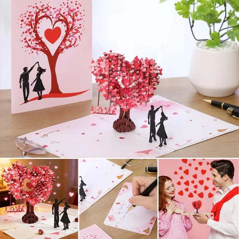 3D Pop-Up Valentine's Day & Anniversary Love Tree Greeting Card
