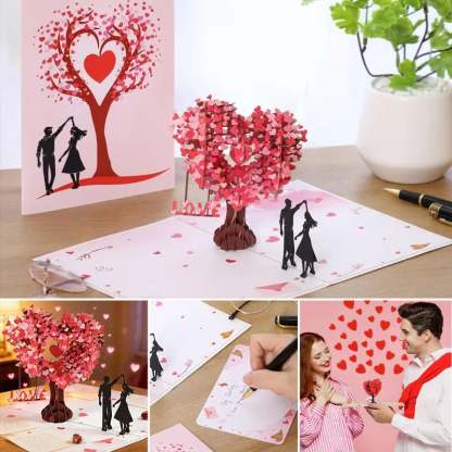 3D Pop-Up Valentine's Day & Anniversary Love Tree Greeting Card