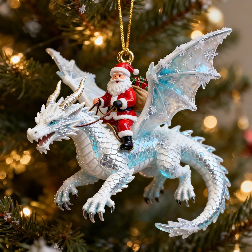 🔥Christmas Hot Sale-Santa’s Dragon Riders Ornament Collection
