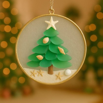 💥New Arrival Flash Sale🌊2025 Coastal Christmas Tree-Shaped Sea Glass Decor✨