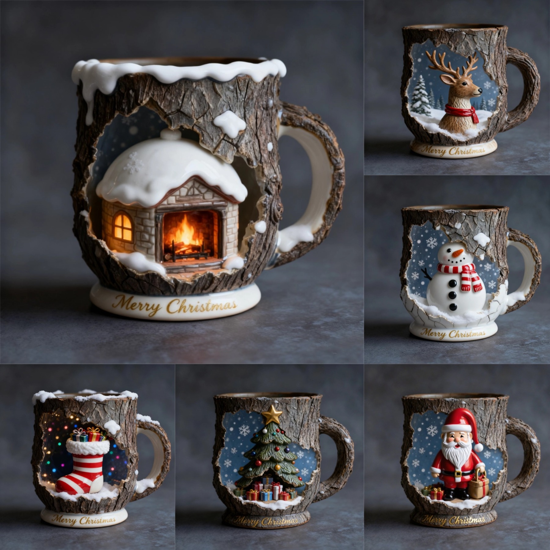 Christmas Themed Mugs Collection