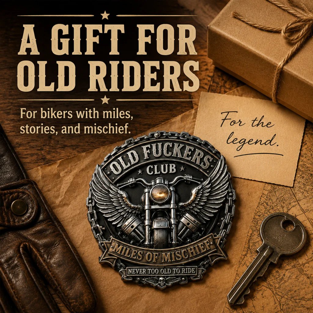 Old F**kers Club – Miles of Mischief Motorcycle Emblem