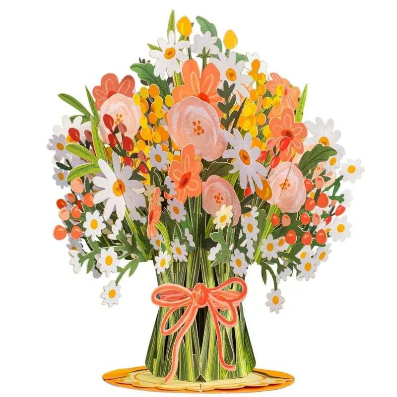💌2-in-1 Gift & Décor for Every Moment🌸3D Flower Bouquet Pop Up Card