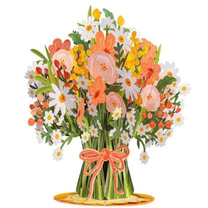 💌2-in-1 Gift & Décor for Every Moment🌸3D Flower Bouquet Pop Up Card