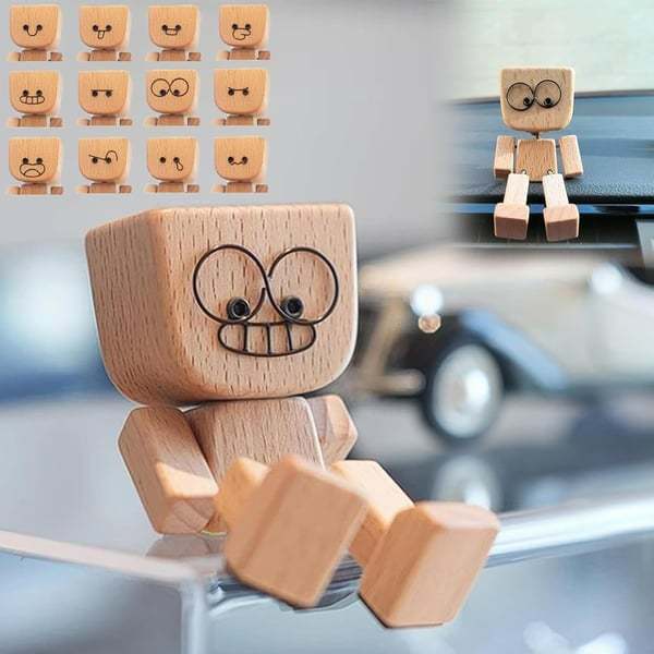 🔥Charming Little Wooden Figure That Sways with 12PCS Magnetic Expressions