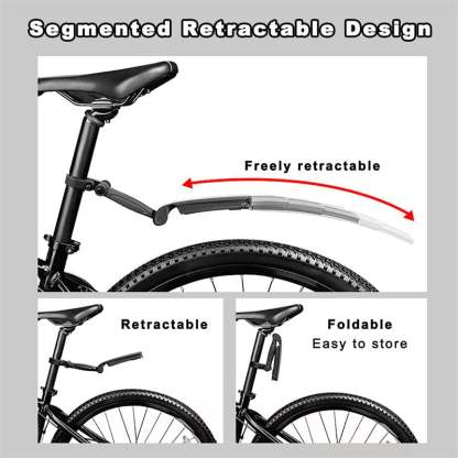 Retractable and adjustable bicycle mudguard set