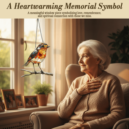 🎄Christmas Hot Sale 50% OFF🦜Stained Glass Style Robin Suncatcher