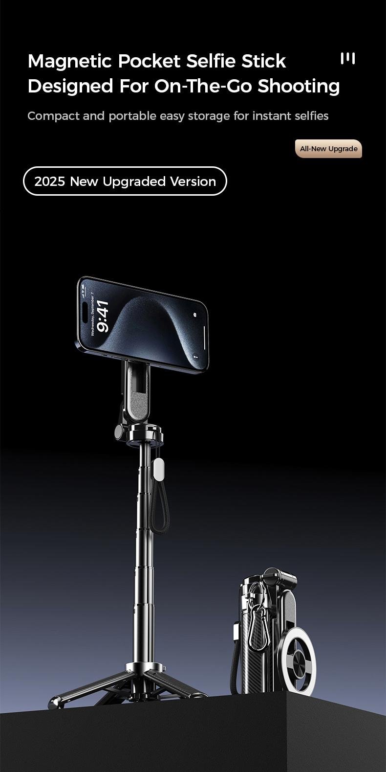 4-in-1 Multifunctional 360&deg; Rotation Magnetic Selfie Stick