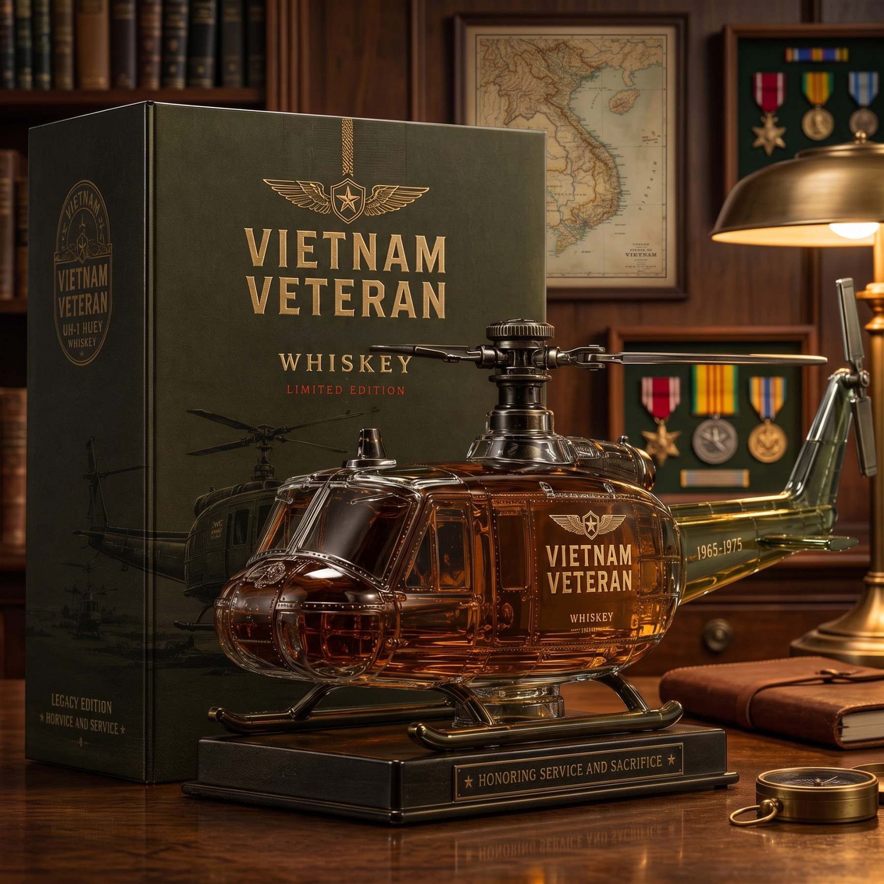 🎖️Vietnam Veteran 1965-1975 Whiskey Bottle