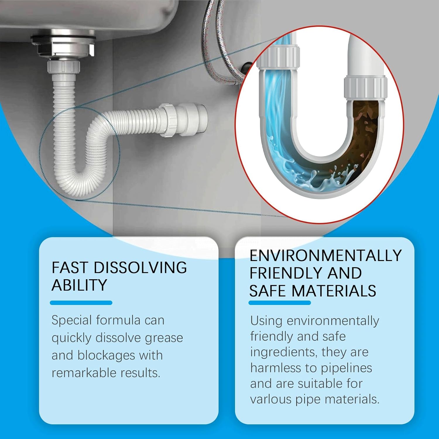 🚽Quick-Dissolving Drain Clog Remover
