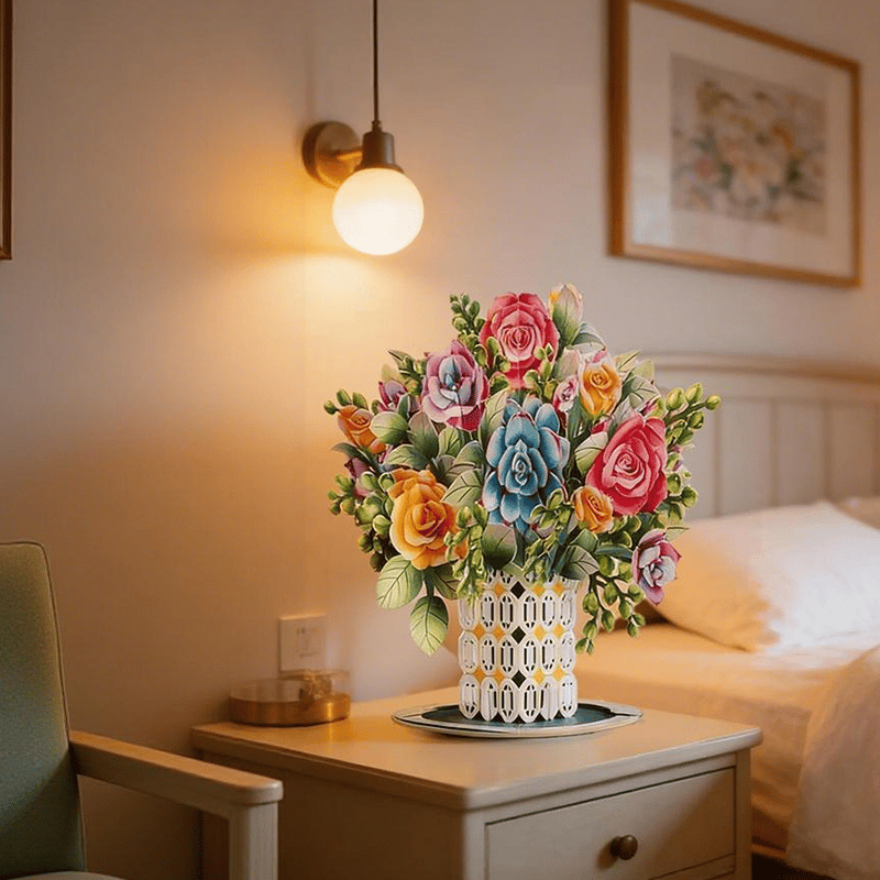 💌2-in-1 Gift & Décor for Every Moment🌸3D Flower Bouquet Pop Up Card