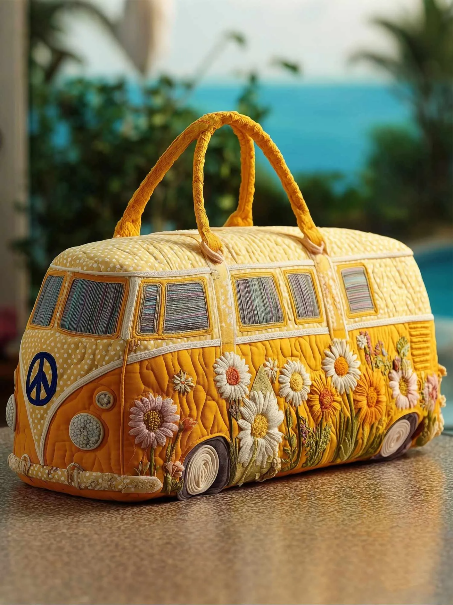 🏆 New Year Special Offer 50% OFF -  Hippie Van Quilted Duffle Bag