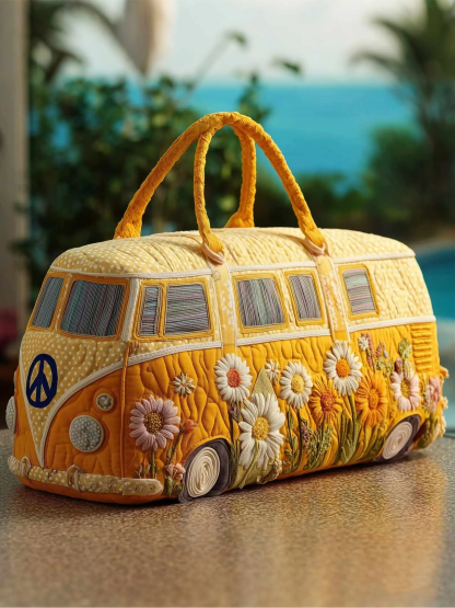 🏆 New Year Special Offer 50% OFF -  Hippie Van Quilted Duffle Bag