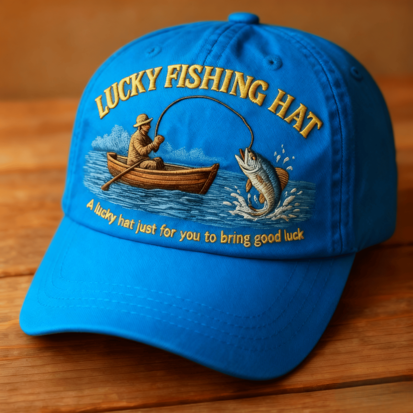 ✨Crafted by Hand Embroidery-🎣Lucky Fishing Hat(❤Breathable & Lightweight Comfort & Unisex Fit)