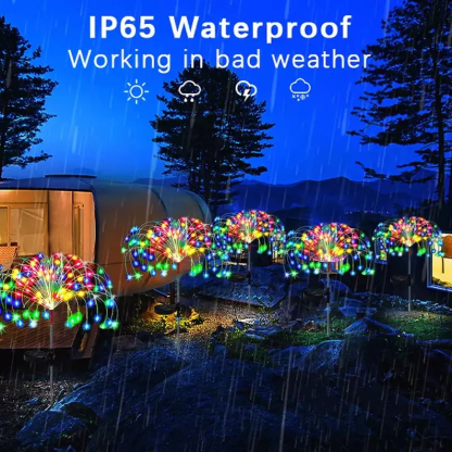 Waterproof  Solar Garden Fireworks Lamp