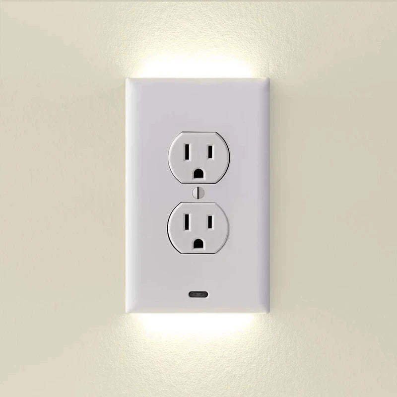 Outlet Cover with Integrated LED Night Light