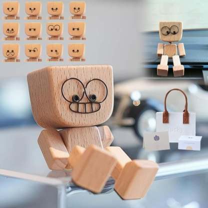 🔥Charming Little Wooden Figure That Sways with 12PCS Magnetic Expressions