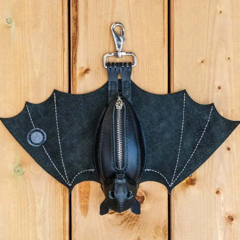🔥Last Day 49% OFF - Leather Bat Coin Purse Unique Handcrafted Pieces