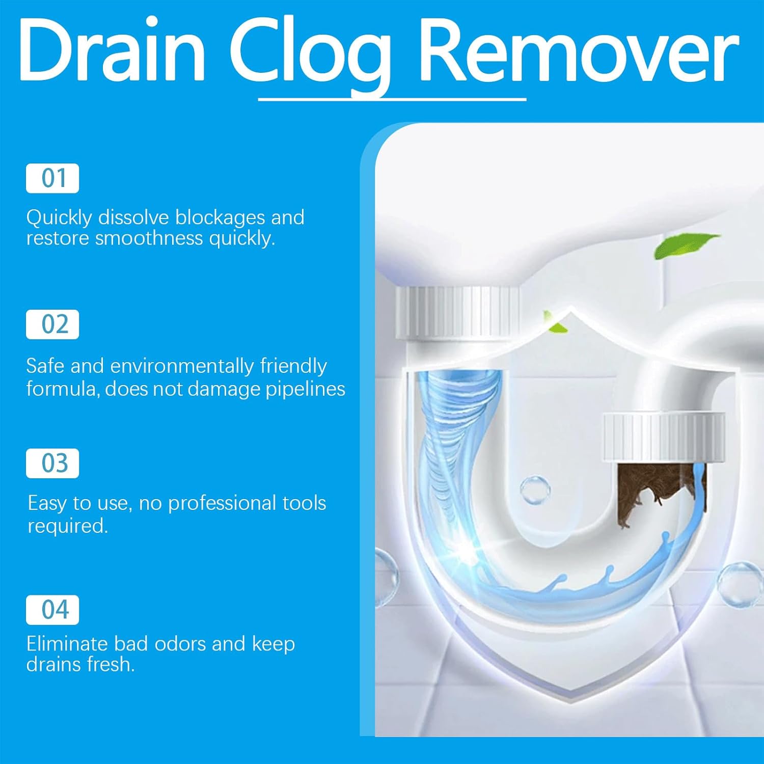 🚽Quick-Dissolving Drain Clog Remover