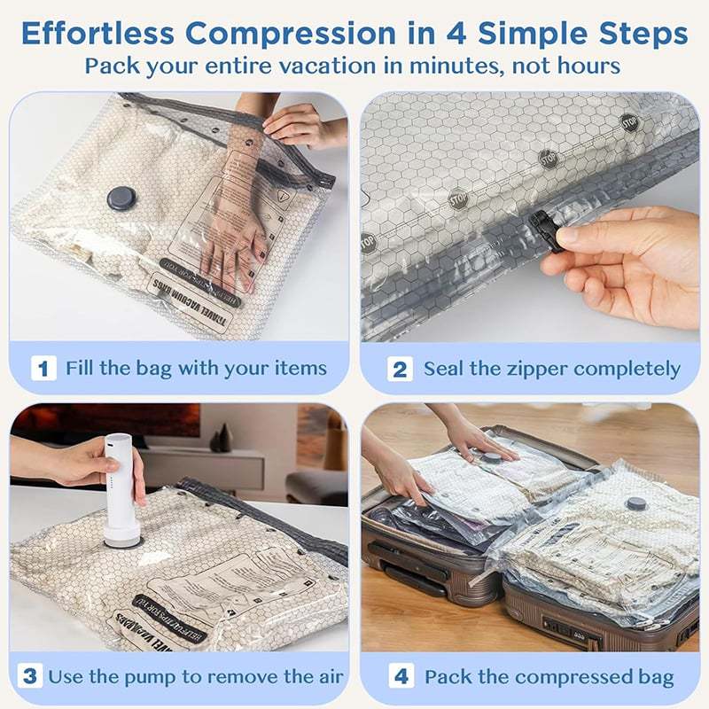 🔥 LAST DAY 50% OFF-Cordless Travel Vacuum Storage Compression Bag Set