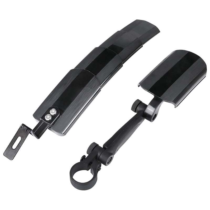 Retractable and adjustable bicycle mudguard set