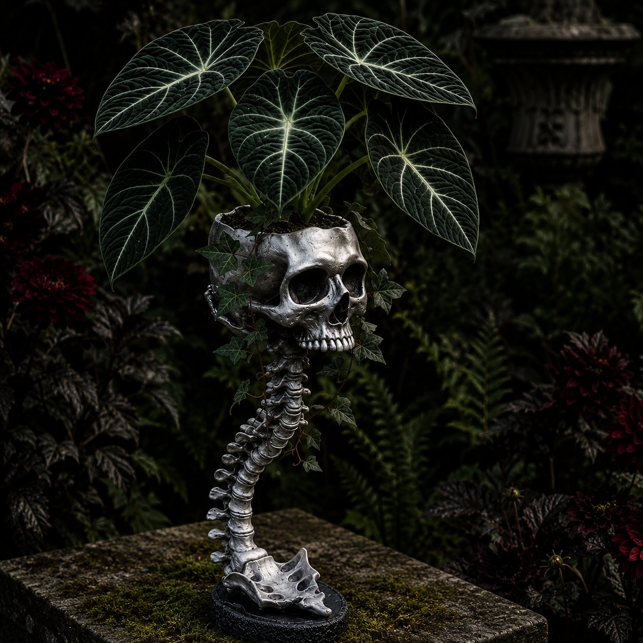 💥 LAST DAY 50% OFF - 💀🌿 Sculptured Skull Flowerpot 