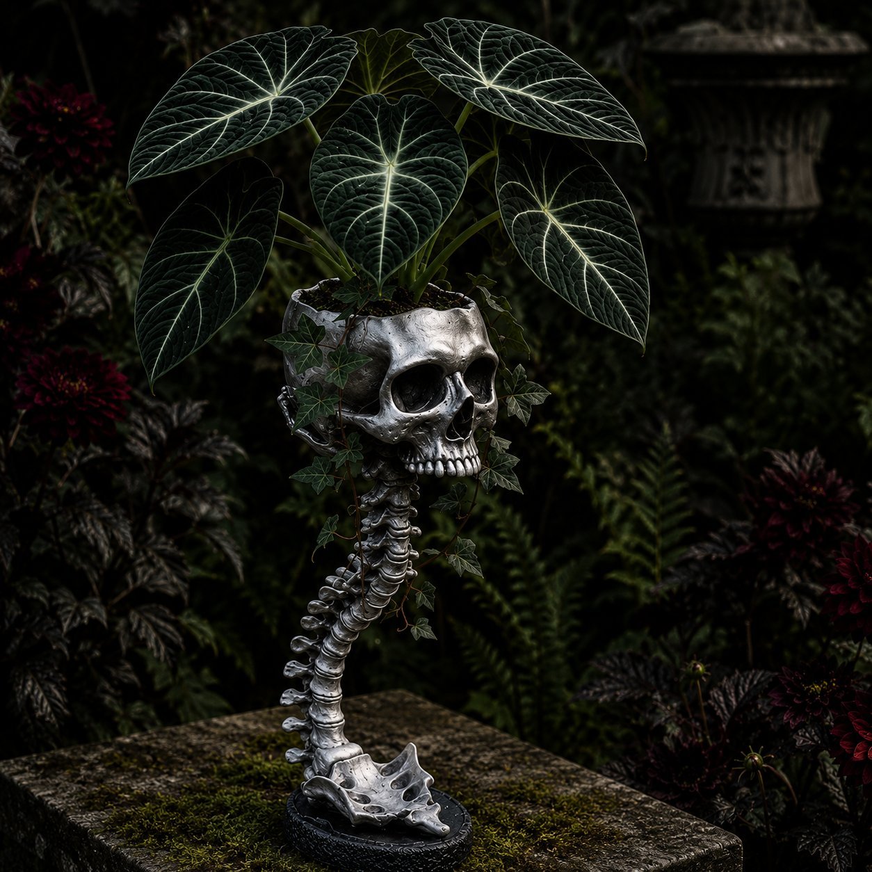 💥 LAST DAY 50% OFF - 💀🌿 Sculptured Skull Flowerpot 