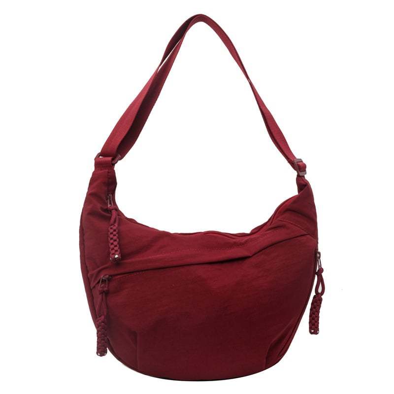 Designer Direct Sales👜Women's Fashion Plain Color Nylon Crossbody Hobo Bag