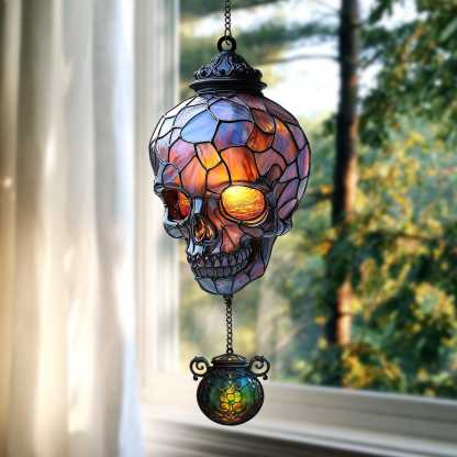 Vintage Gothic Skull Suncatcher