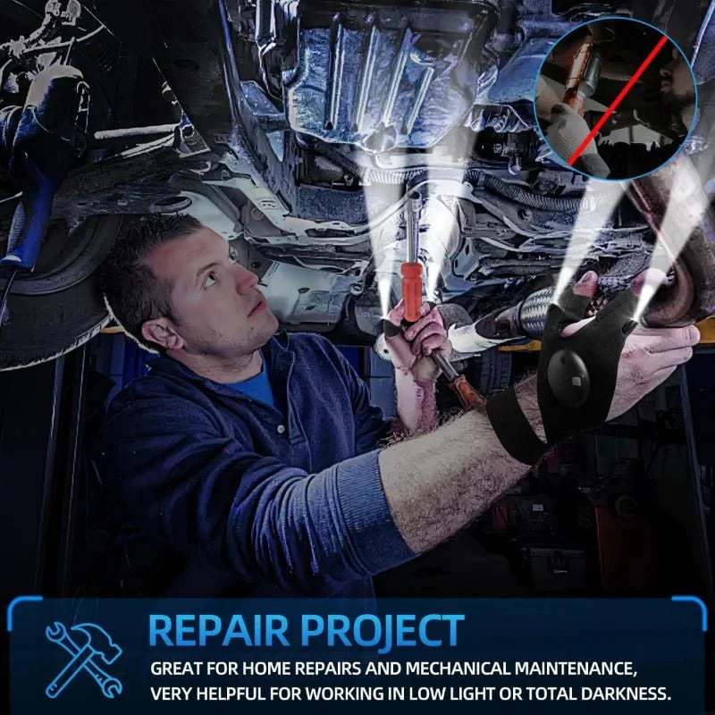 🔥🔥Hands-Free LED Half Finger Gloves