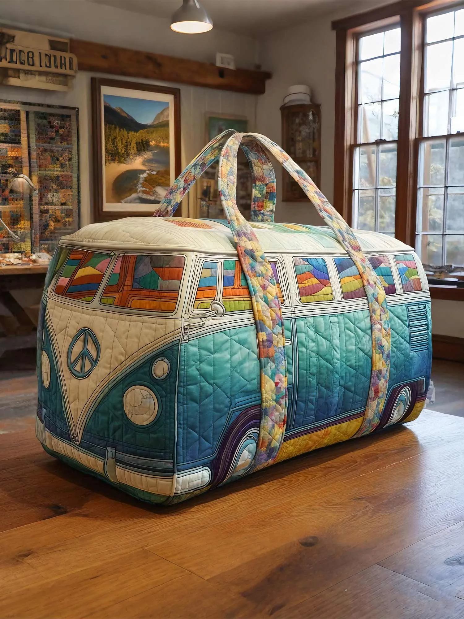 🏆 New Year Special Offer 50% OFF -  Hippie Van Quilted Duffle Bag