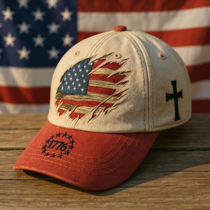 🔥LAST DAY 49% OFF - Freedom Cross Patriotic Cap