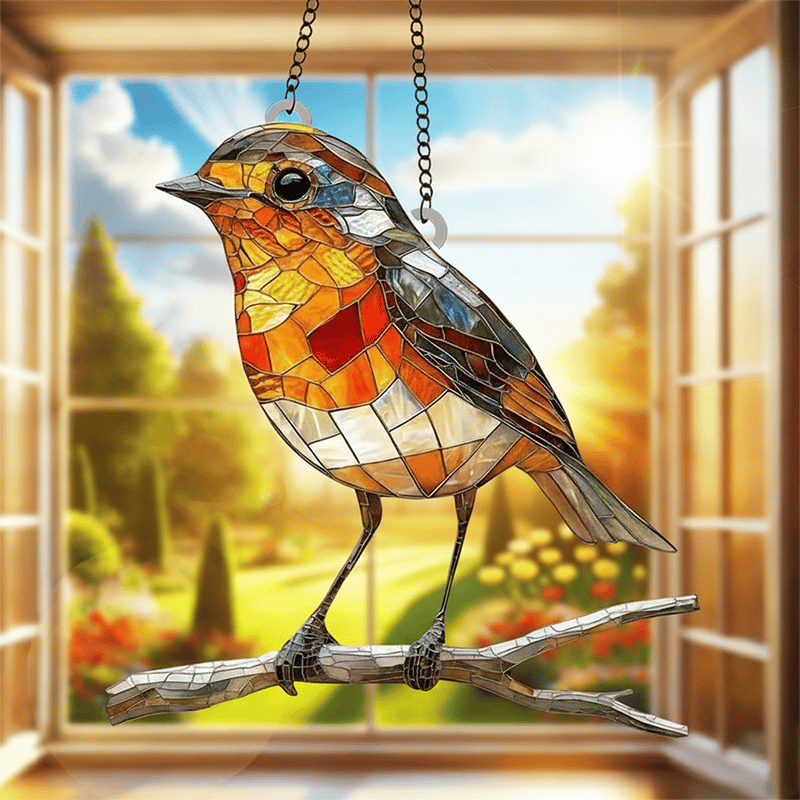Christmas Hot Sale 49%OFFStained Glass Style Robin Suncatcher