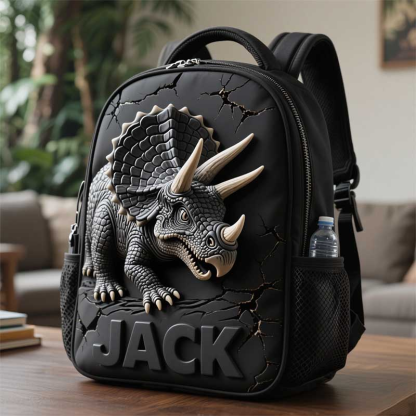 Personalized Children's Triceratops Dinosaur Theme Schoolbag