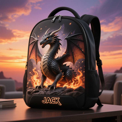  Personalized Dragon Themed School Bag for Kids
