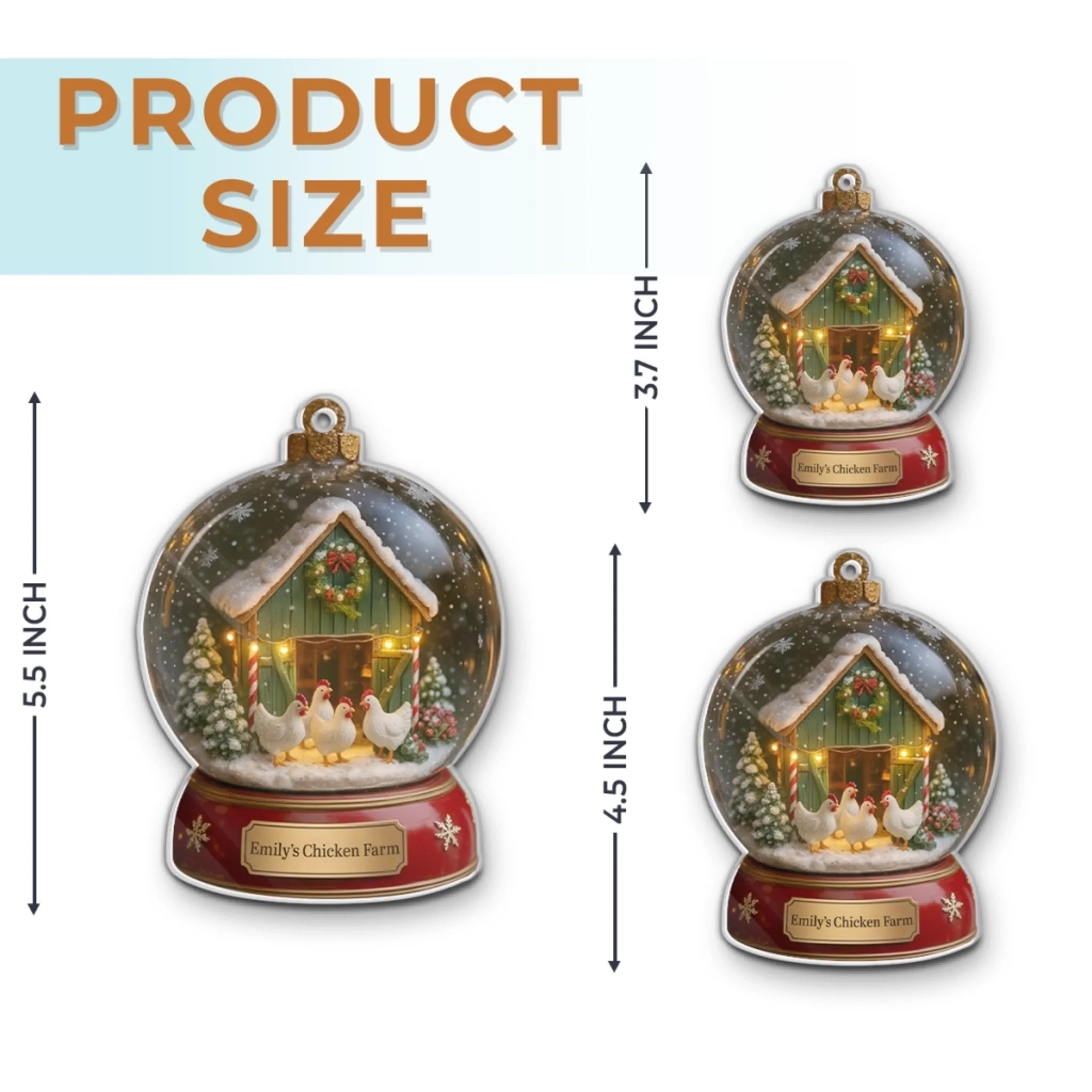 Custom Acrylic Ornament - Personalized Christmas Birthday Gifts For Women, Men