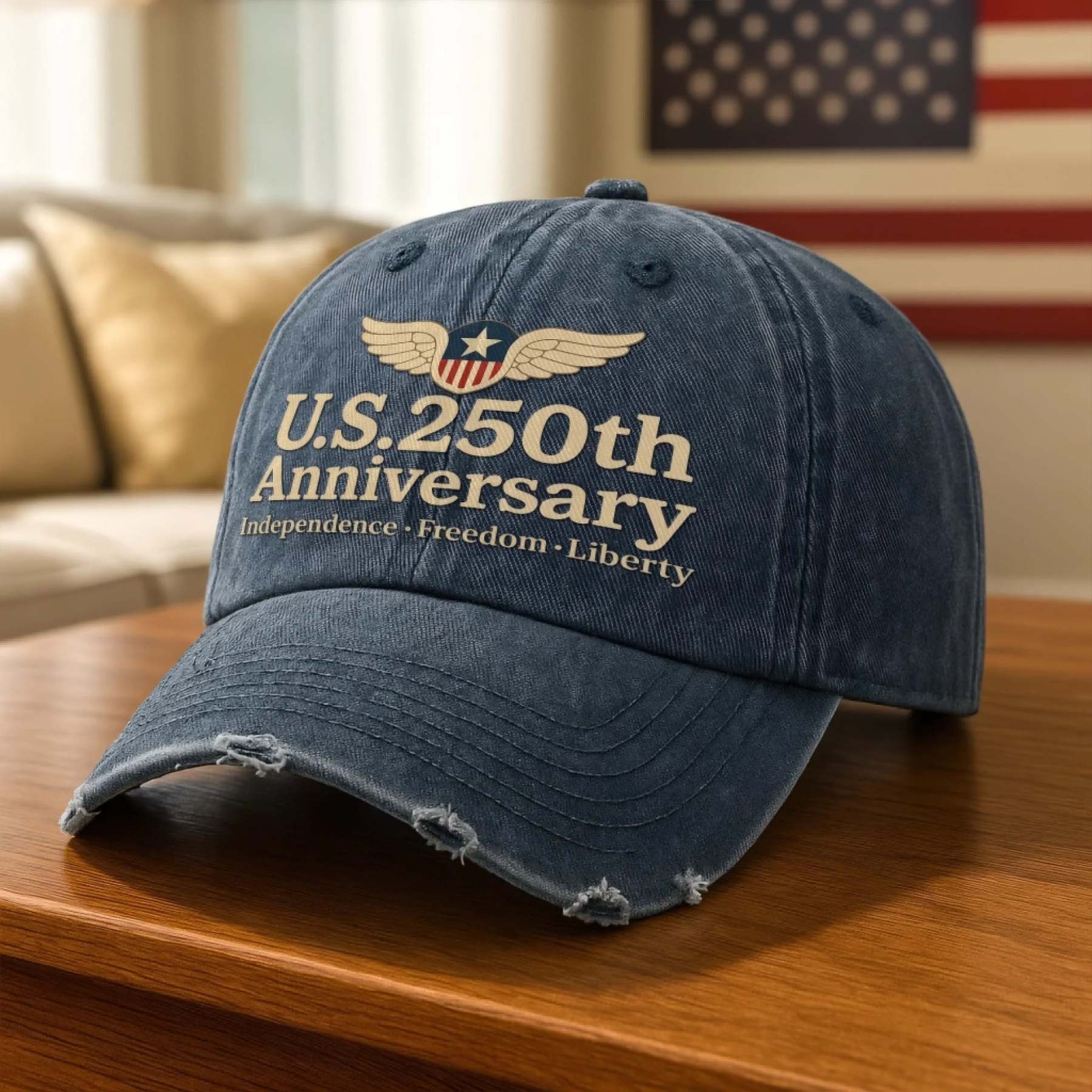 Republican State Patriotic Distressed Washed Cap - US Patriotic Pride 