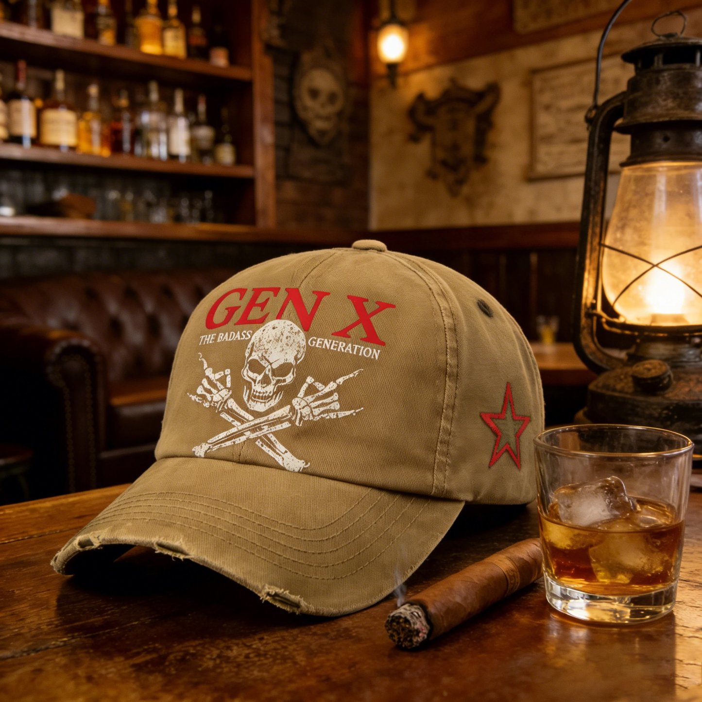 🔥LAST DAY 49% OFF - 💀GEN X Badass Skull Cap 🏴‍☠️Crafted by Hand Embroidery