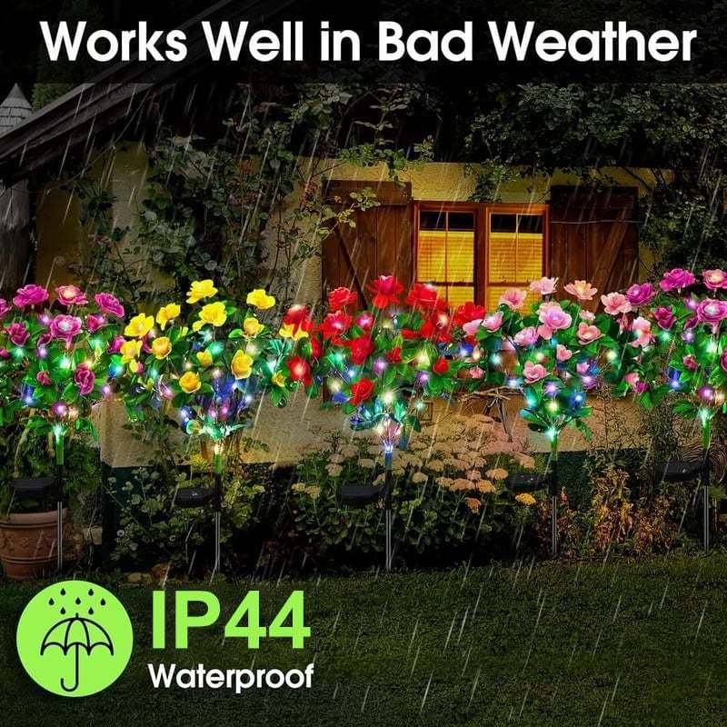 🌸✨ EverGlow Memorial Garden Bloom Lights – Featuring Ultra-Realistic Artificial Petals, Solar-Powered & Weatherproof🏡🌪️